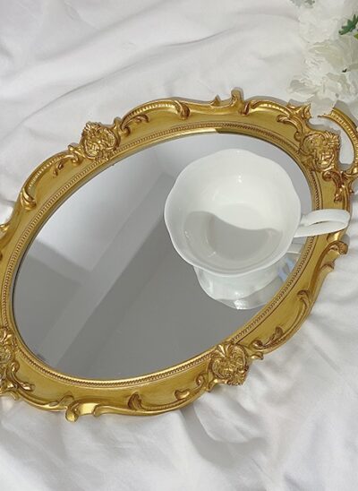 Antique Mirror with Gold Carving Frame