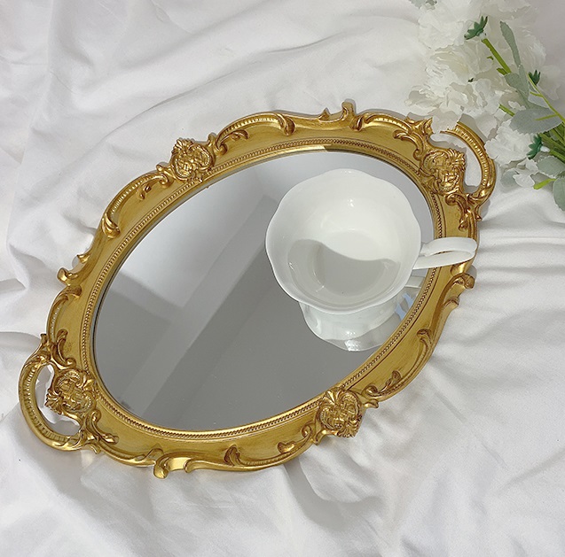 Antique Mirror with Gold Carving Frame