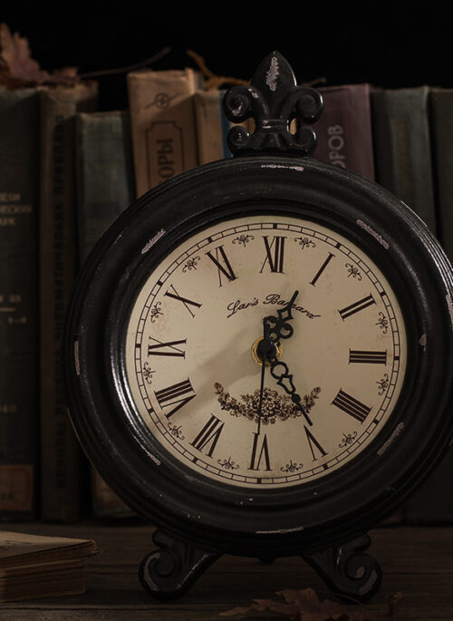 Black Antique Desk Clock