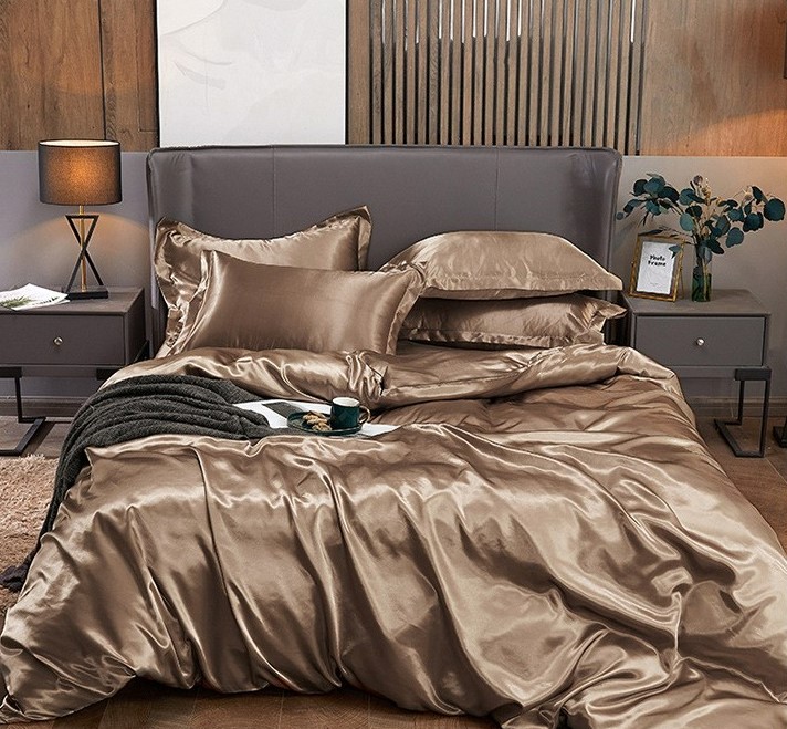 Champagne Gold Silk Set of Four Bed Linen