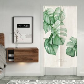 Door Curtain Partition with Plant Print