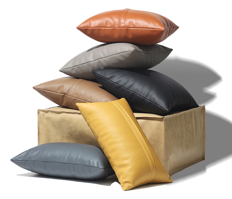 Faux Leather Throw Pillowcase