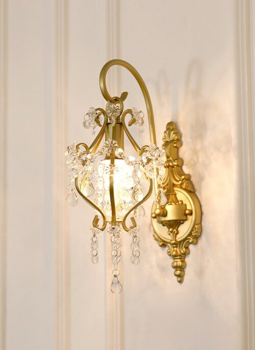 Gold and Crystal Wall Lamp