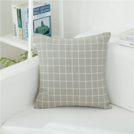 Grey Checkered Throw Pillow