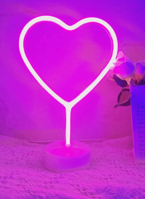 Heart LED Neon Lamp with Base