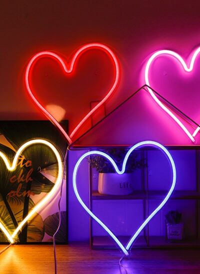 Heart-Shaped Neon Wall Lights