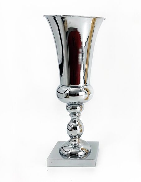 Silver Trophy-Shaped Flower Vase