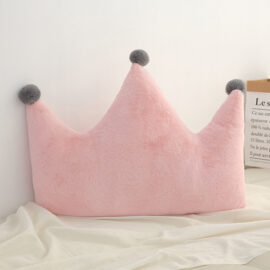 Soft Velvet Pink Crown Pillow