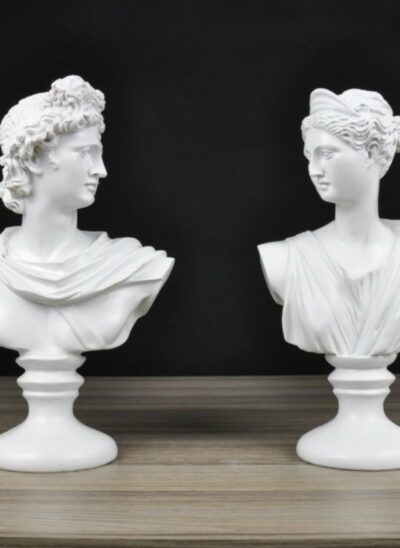 White Resin Head Sculpture