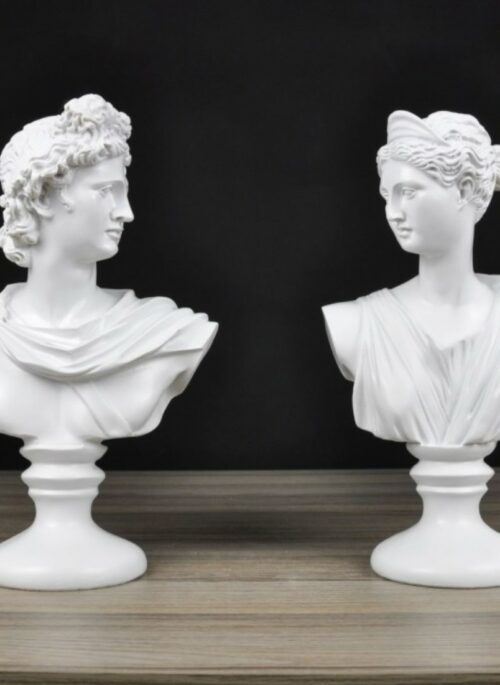 White Resin Head Sculpture