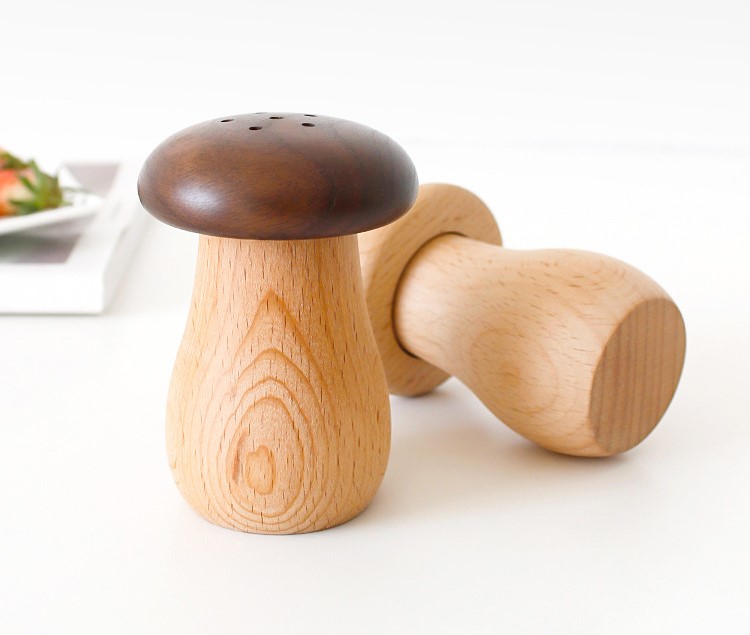 Wooden Mushroom-Shaped Toothpick Holder