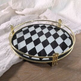 Checkered Round Tray