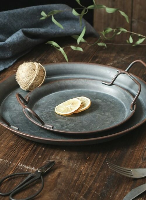 Black Wrought Iron Plate Tray
