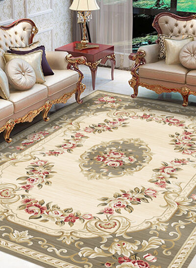 Brown Floral Area Rug