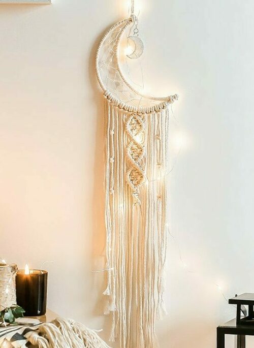 DIY Moon Cotton Rope Wall Hanging Decoration