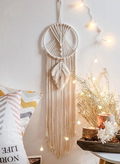 Round Leaf Cotton Rope Wall Hanging Decoration