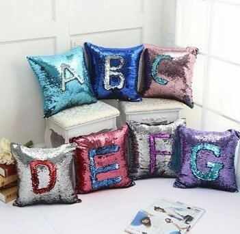 Two Colors Sequins Throw Pillowcase