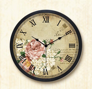 Vintage Floral Wall Clock