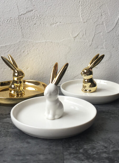 Ceramic Jewelry Tray with Rabbit