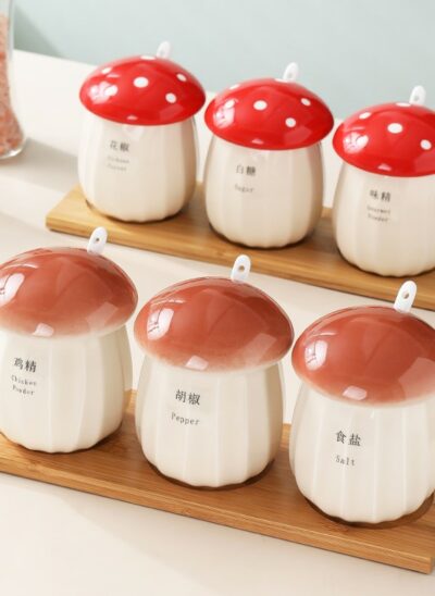 Ceramic Mushroom Spice Jar
