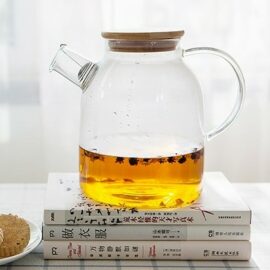 Glass Tea Kettle with Wooden Lid