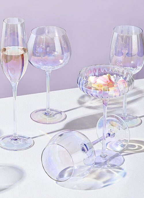 Holographic Glass Stemware