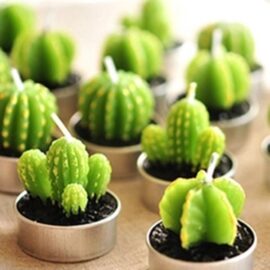 Mini Cactus-Shaped Candle