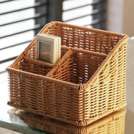 Rattan Organizer with Four Slots
