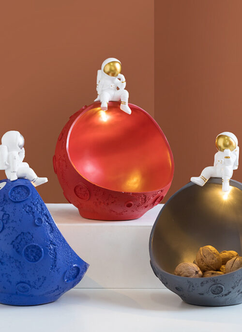 Astronaut on Moon Decorative Catchall with Lights