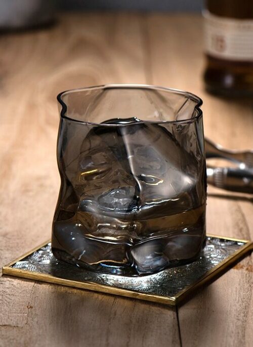 Black Eccentric Shape Drinking Glass