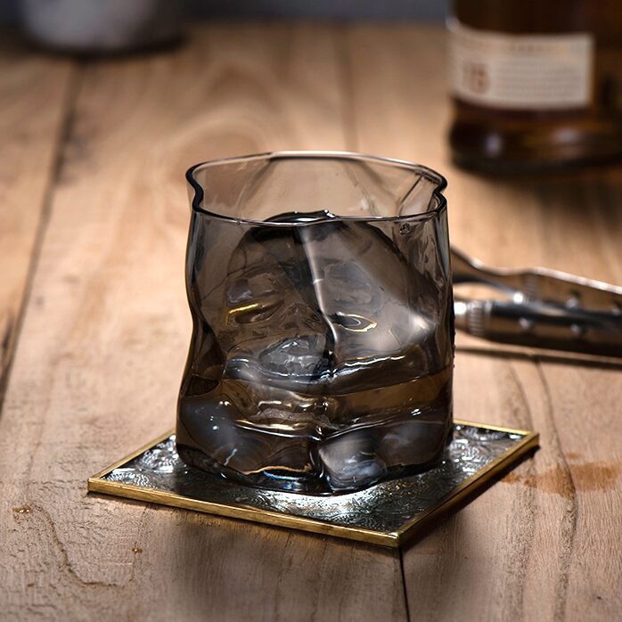 Black Eccentric Shape Drinking Glass