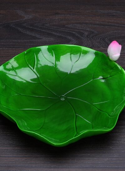 Ceramic Lotus-Shaped Fruit Plate