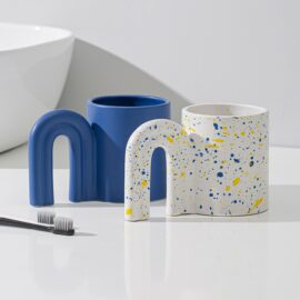 Ceramic Mug with Curved Handle