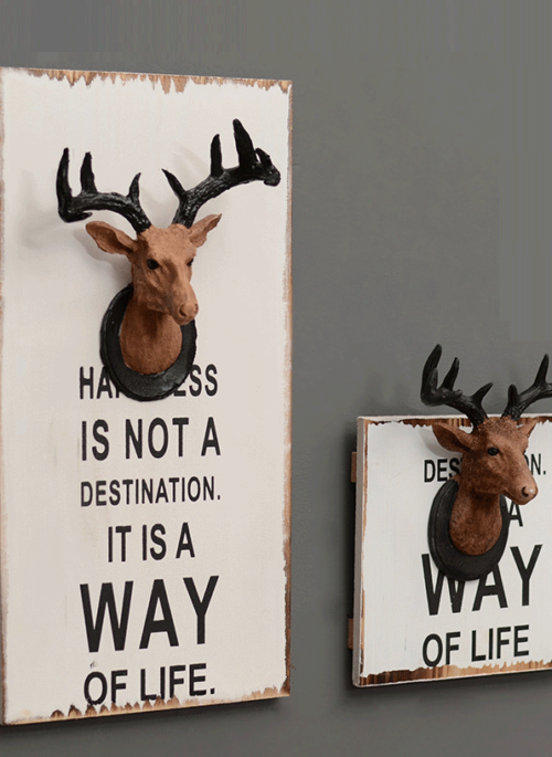 Deer Head on Wood Board