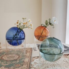 Glass Sphere Ball Vase with Stand