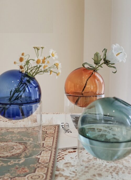 Glass Sphere Ball Vase with Stand