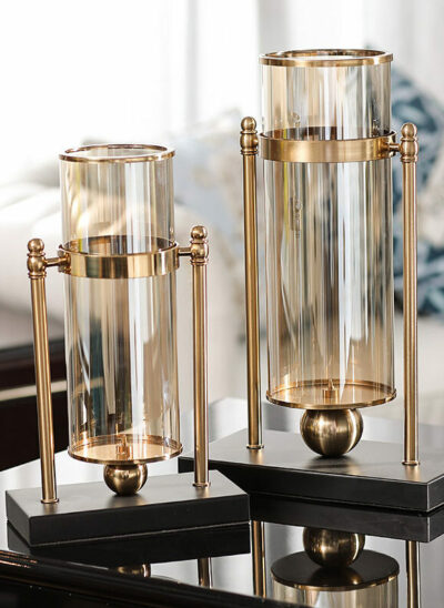 Glass Vase with Gold Embellishment