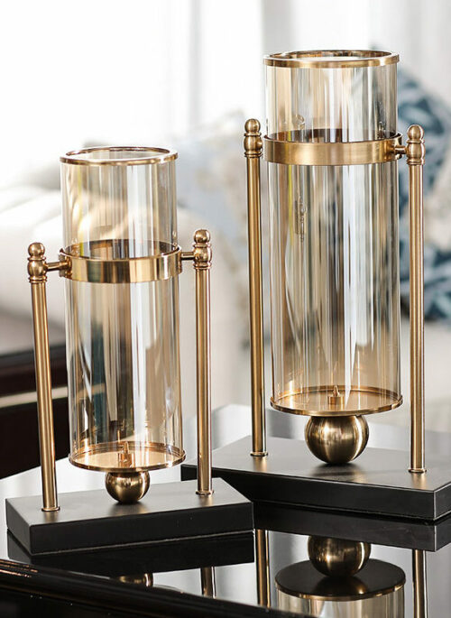 Glass Vase with Gold Embellishment