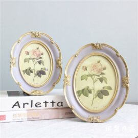 Lavender Engraved Picture Frame with Gold Detailing