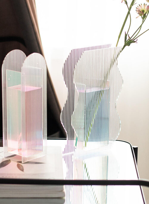 Pastel Corrugated Acrylic Vase