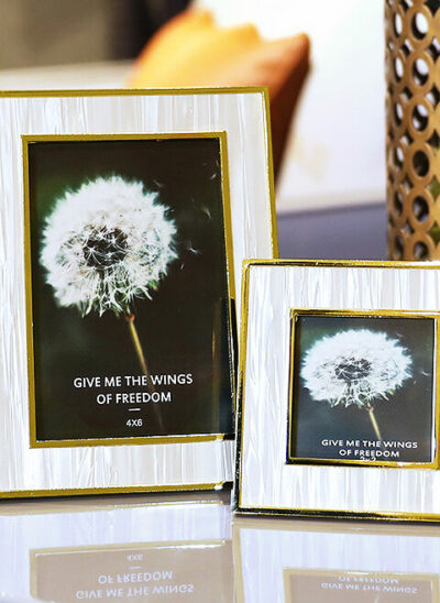 Pearlescent Picture Frames with Gold Lining
