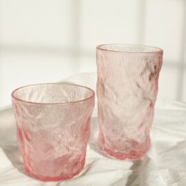 Pink Wrinkled Pattern Drinking Glass