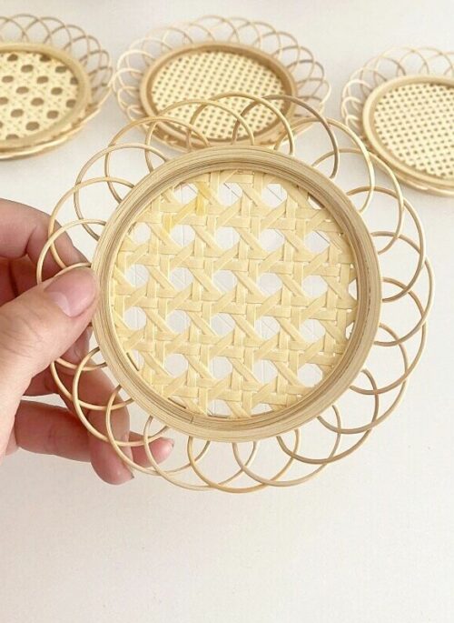 Rattan Flower Shaped Coaster