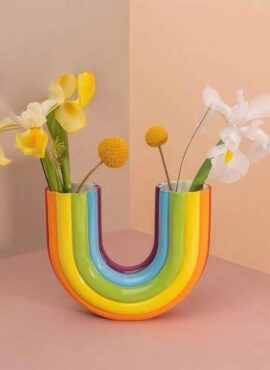 U-Shaped Rainbow Vase