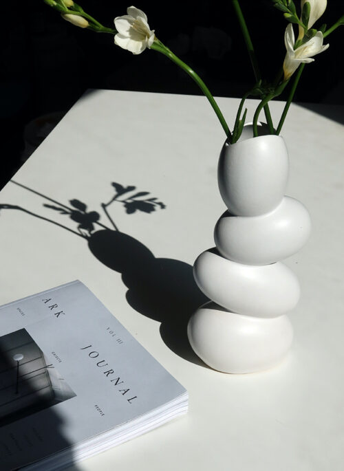 White Marshmallow Ceramic Vase
