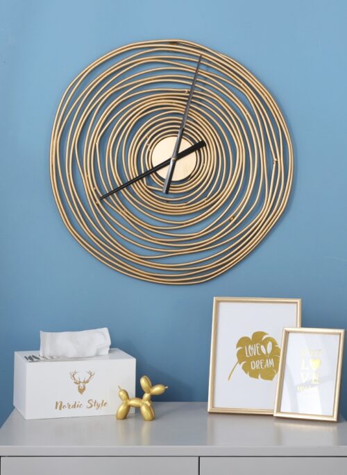 Round Spiral Gold Wall Clock