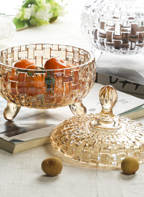 Basket Embossed Glass Jars