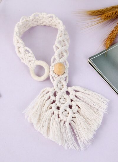 Beige Handwoven Cotton Rope Curtain Tieback