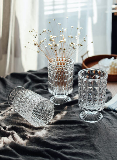 Crystal Embossed Glass Vases