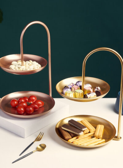 Double Layer Metallic Fruit Plates